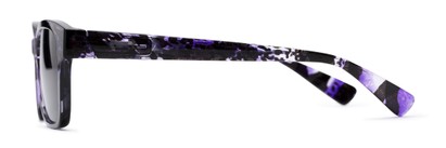 Side of The Topaz Reading Sunglasses in Purple/Black with Smoke