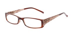 Angle of The Trisha in Brown, Women's Rectangle Reading Glasses