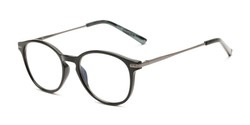 Angle of The Tristan - Foster Grant for Readers.com in Black/Grey, Women's and Men's Round Reading Glasses