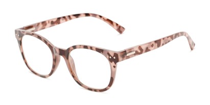 Angle of The True in Pink Tortoise, Women's Retro Square Reading Glasses