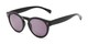 Angle of The Tupelo Reading Sunglasses in Matte Black with Smoke, Women's Round Reading Sunglasses
