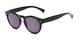 Angle of The Tupelo Reading Sunglasses in Glossy Black with Smoke, Women's Round Reading Sunglasses