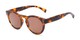 Angle of The Tupelo Reading Sunglasses in Matte Tortoise with Amber, Women's Round Reading Sunglasses