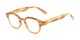 Angle of The Tweed in Orange Horn Fade, Women's and Men's Round Reading Glasses