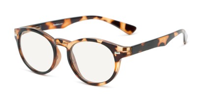Angle of The University Computer Reader in Brown Tortoise, Women's and Men's Round Computer Glasses