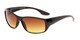 Angle of The Utah Driving Bifocal Reading Sunglasses in Black with Amber, Women's and Men's Square Reading Sunglasses