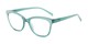 Angle of The Valerie in Seafoam Green, Women's Cat Eye Reading Glasses