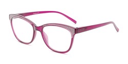 Angle of The Valerie in Magenta Pink, Women's Cat Eye Reading Glasses
