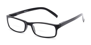 Angle of The Vancouver Bifocal in Black, Women's and Men's Rectangle Reading Glasses