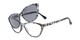 Angle of The Vega Polarized Magnetic Reading Sunglasses in Blue Tortoise with Smoke, Women's Cat Eye Reading Glasses
