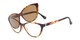 Angle of The Vega Polarized Magnetic Reading Sunglasses in Brown Tortoise with Amber, Women's Cat Eye Reading Glasses