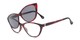 Angle of The Vega Polarized Magnetic Reading Sunglasses in Red Tortoise with Smoke, Women's Cat Eye Reading Glasses