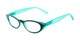 Angle of The Velveteen in Black/Green, Women's Cat Eye Reading Glasses