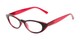 Angle of The Velveteen in Black/Red, Women's Cat Eye Reading Glasses