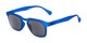 Angle of The Vinton Reading Sunglasses in Blue with Smoke, Women's and Men's Retro Square Reading Sunglasses