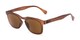 Angle of The Vinton Reading Sunglasses in Brown with Amber, Women's and Men's Retro Square Reading Sunglasses