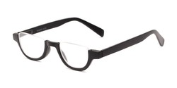 Angle of The Von in Matte Black, Women's and Men's Round Reading Glasses