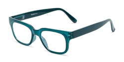 Angle of The Wave Computer Reader in Teal Blue, Women's and Men's Retro Square Reading Glasses