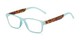 Angle of The Wheat in Blue/Tortoise, Women's Rectangle Reading Glasses