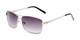 Angle of The Wilde Bifocal Reading Sunglasses in Silver with Smoke, Women's and Men's Aviator Reading Sunglasses
