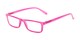 Angle of The Wilhelmina in Berry Pink, Women's Rectangle Reading Glasses