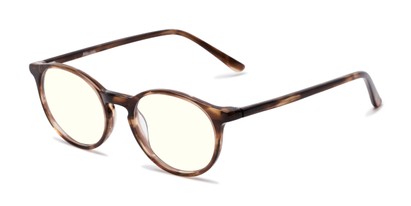 Angle of The Windsor Blue Light Blocking Reader in Yellow Tortoise, Women's and Men's Round Reading Glasses