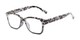 Angle of The Wren Bifocal in Grey Tortoise Fade, Women's Retro Square Reading Glasses