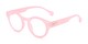 Angle of The Wynn Blue Light Reader in Pink, Women's and Men's Round Reading Glasses
