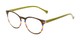 Angle of The Xenia in Brown/Green Multi, Women's Round Reading Glasses