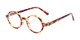 Angle of The Bookworm in Marbled Brown, Women's and Men's Round Reading Glasses