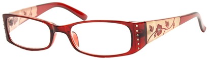 Angle of The Yolanda in Clear Red Frame, Women's and Men's  