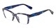 Angle of The Norah in Blue Tortoise, Women's Cat Eye Reading Glasses