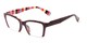 Angle of The Norah in Dark Purple with Stripes, Women's Cat Eye Reading Glasses