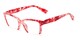 Angle of The Norah in Red Tortoise, Women's Cat Eye Reading Glasses