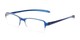 Angle of The Joel in Blue, Women's and Men's Rectangle Reading Glasses