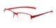 Angle of The Joel in Red, Women's and Men's Rectangle Reading Glasses