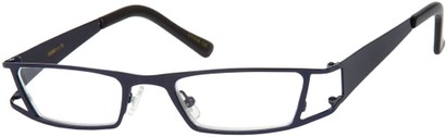 Angle of The Wellington in Blue, Women's and Men's Rectangle Reading Glasses