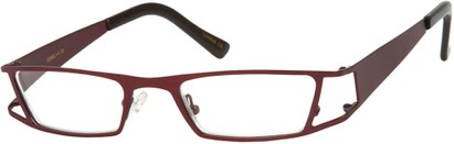 Angle of The Wellington in Red, Women's and Men's Rectangle Reading Glasses