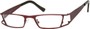Angle of The Wellington in Red, Women's and Men's Rectangle Reading Glasses