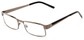 Angle of The Grabill in Glossy Grey/Black, Men's Rectangle Reading Glasses