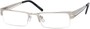 Angle of The Douglas in Glossy Silver/Black, Women's and Men's Browline Reading Glasses