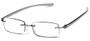 Angle of The Marion in Grey, Women's Rectangle Reading Glasses