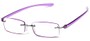 Angle of The Marion in Purple, Women's Rectangle Reading Glasses