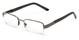 Angle of The Lombard in Grey/Black, Women's and Men's Rectangle Reading Glasses
