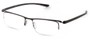 Angle of The Patton in Black/Black, Women's and Men's Rectangle Reading Glasses