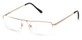 Angle of The Becker in Gold, Men's Rectangle Reading Glasses