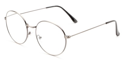 Angle of The Teddy in Grey, Women's and Men's Round Reading Glasses
