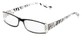 Angle of The Countess in Black Zebra, Women's Rectangle Reading Glasses