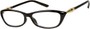 Angle of The Lizzy in Black/Gold, Women's Retro Square Reading Glasses