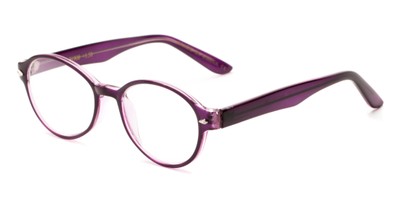 Angle of The Nitro in Glossy Purple, Women's and Men's Round Reading Glasses
